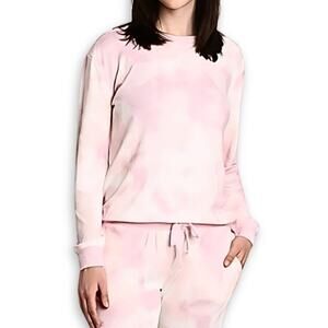 Blis Top Crew Neck Long Sleeves Lightweight Tie-Dye Pink/White Women’s m nwot